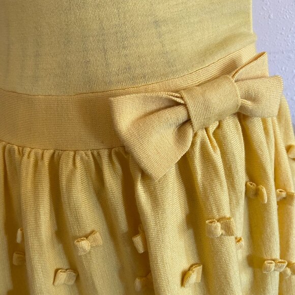 New RED VALENTINO 100% Wool Yellow Bow Applique Sweater Dress Size Large - Picture 3 of 9